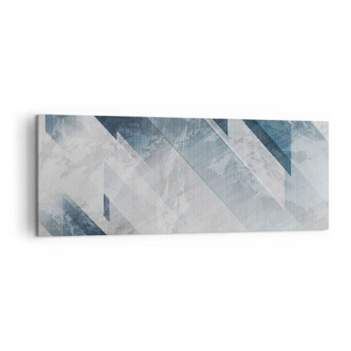 Lærredstryk - Billede på lærred - Rumlig komposition - bevægelse af gråtoner - 140x50 cm