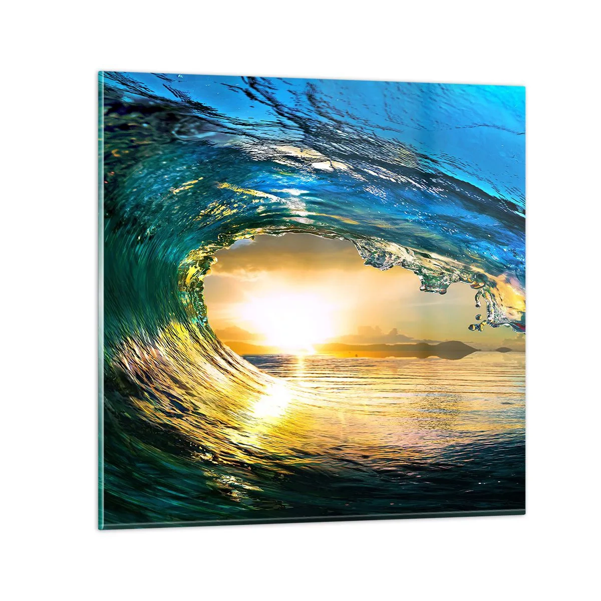 Billede på glas - I smaragdgylden krystal - 30x30 cm