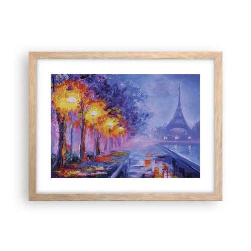 Plakat i ramme af lyst egetræ - En drømmevandring - 40x30 cm