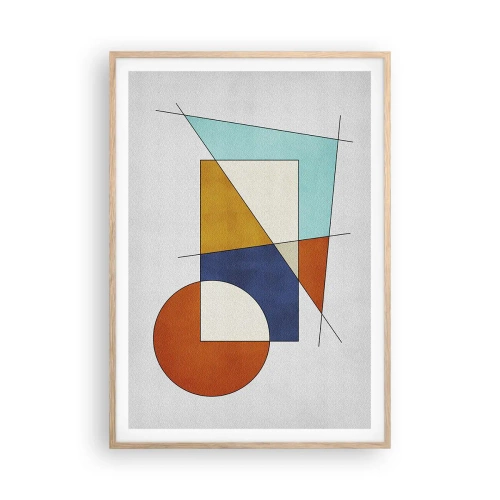 Plakat i ramme af lyst egetræ - Abstraktion: modernistisk leg - 70x100 cm