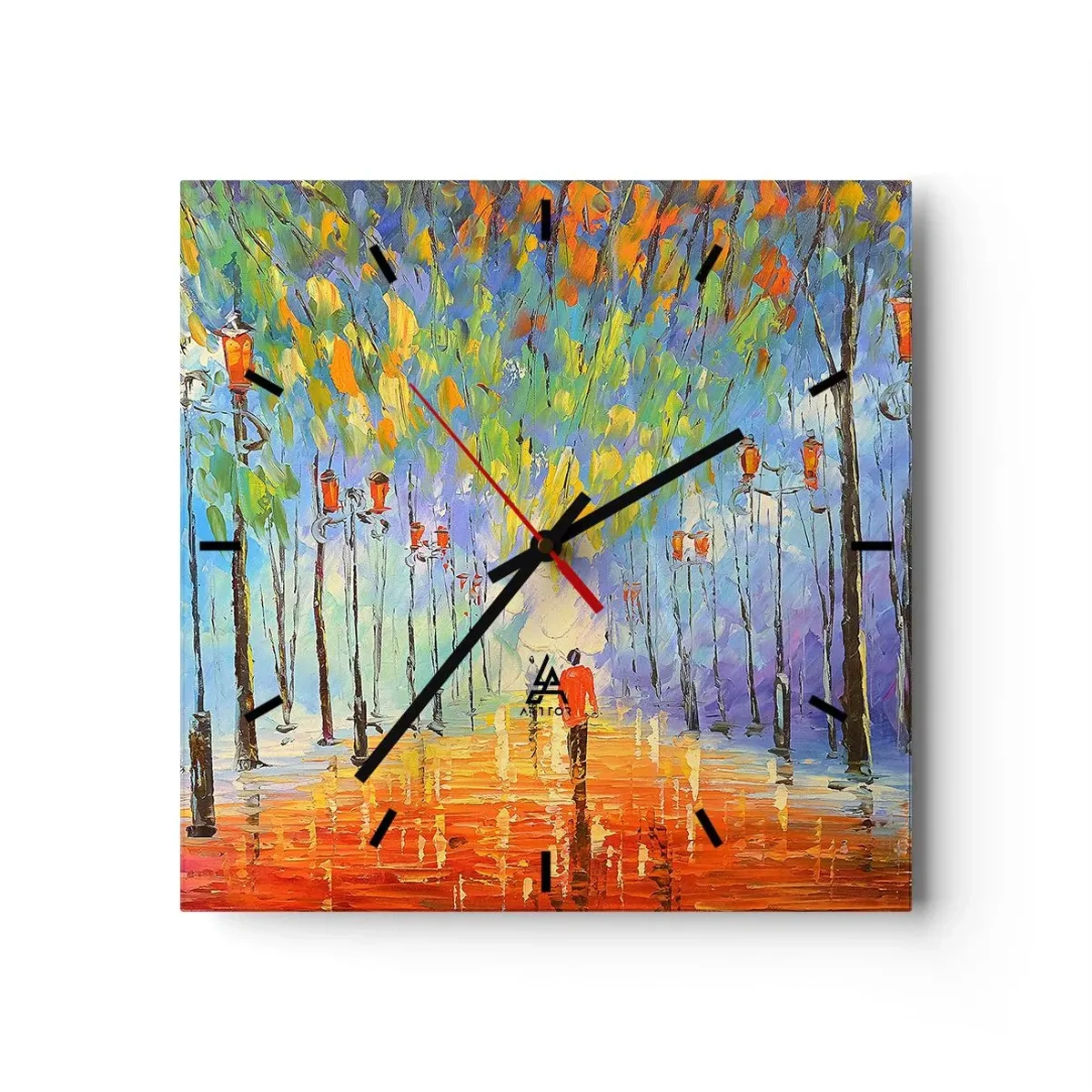 Vægur, Uret - Nattens sang om regnen - 30x30 cm