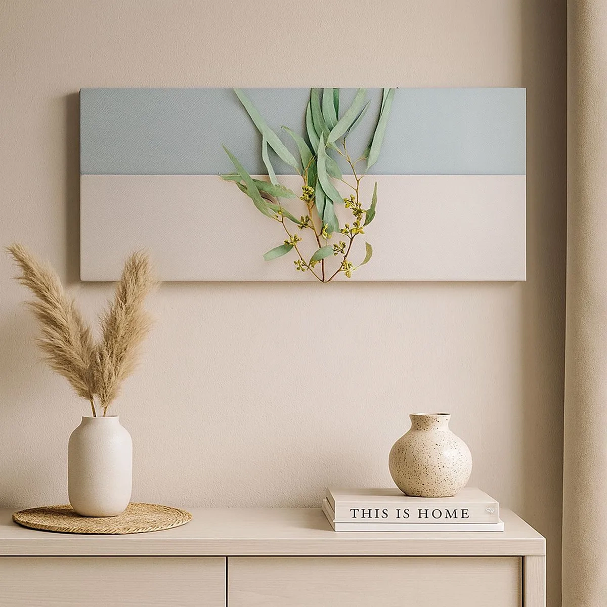 Lærredstryk - Billede på lærred - Pastelfarvernes subtilitet - 100x40 cm