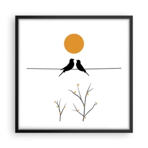 Plakat i sort ramme - Nattergal - 50x50 cm