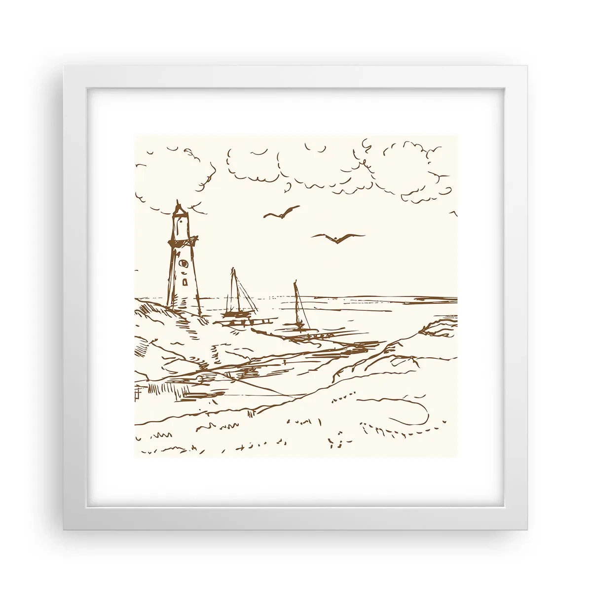 Plakat i hvid ramme - Oversigt over sommerminder - 30x30 cm