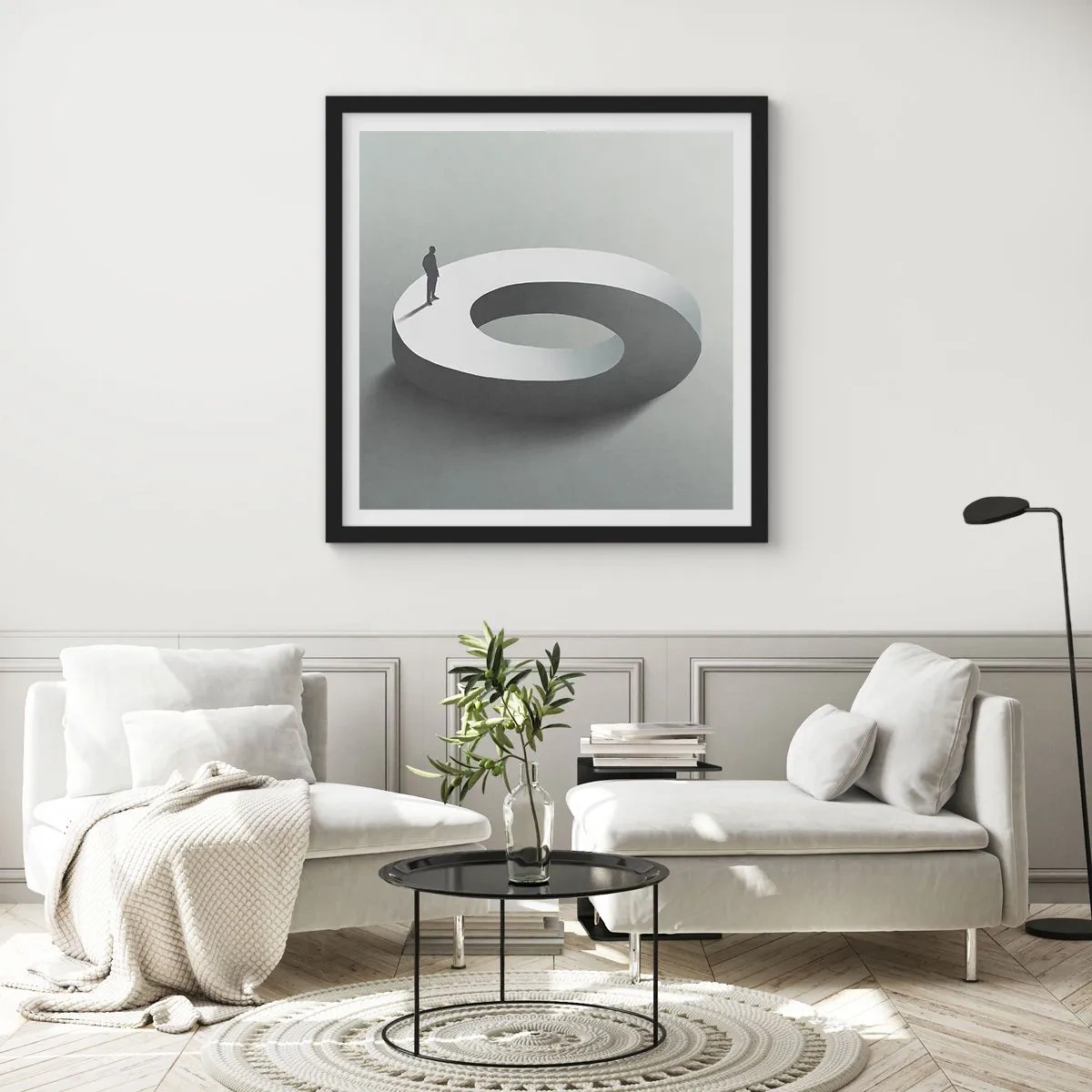 Plakat i sort ramme - Og vær klog - 30x30 cm