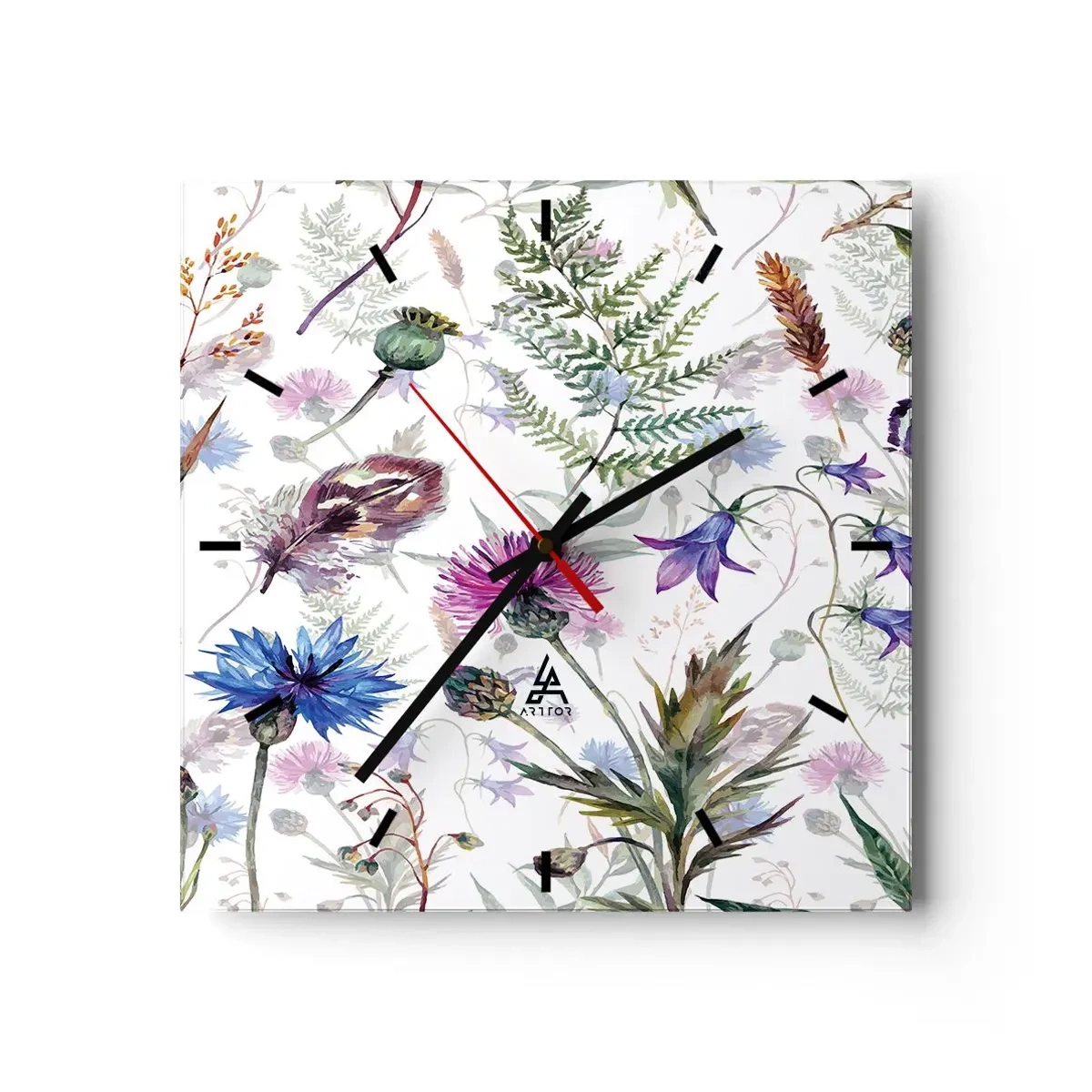 Vægur, Uret - Polsk herbarium - 40x40 cm