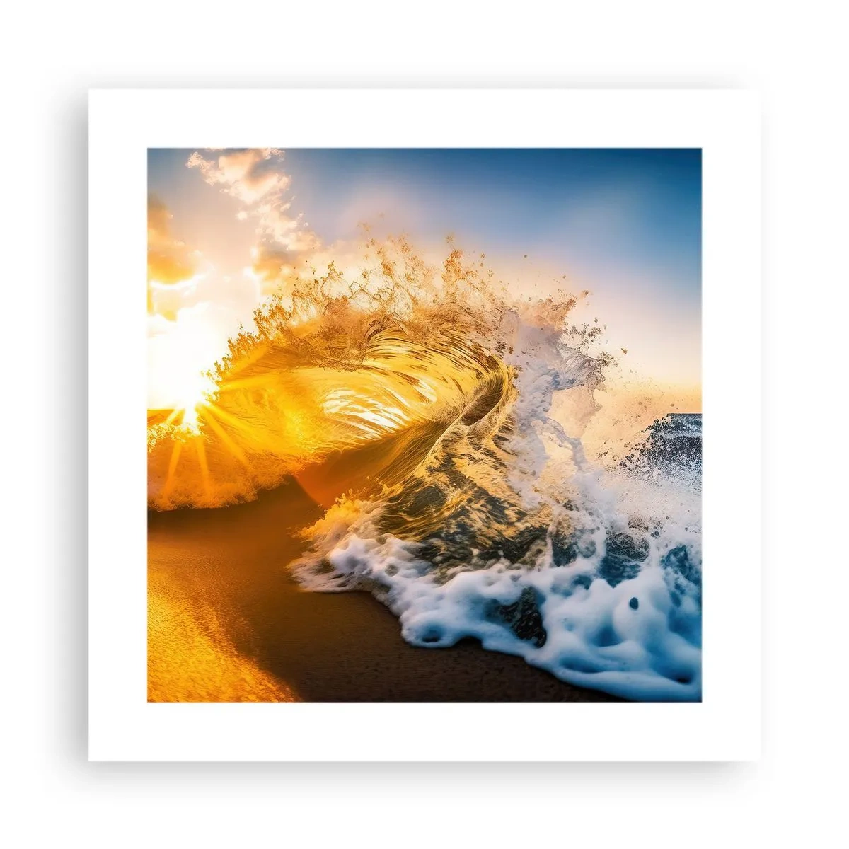 Plakat - Leg på sandet - 40x40 cm