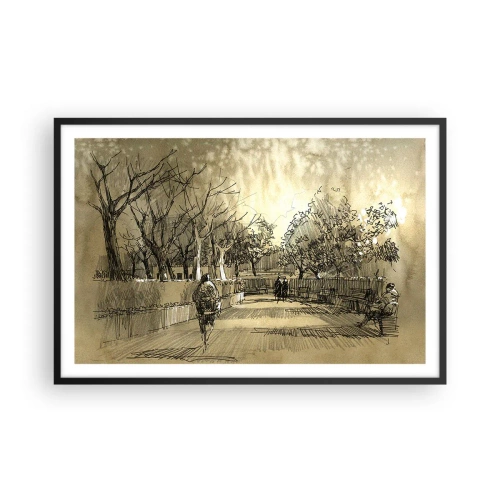 Plakat i sort ramme - Et øjeblik med fjer - 91x61 cm