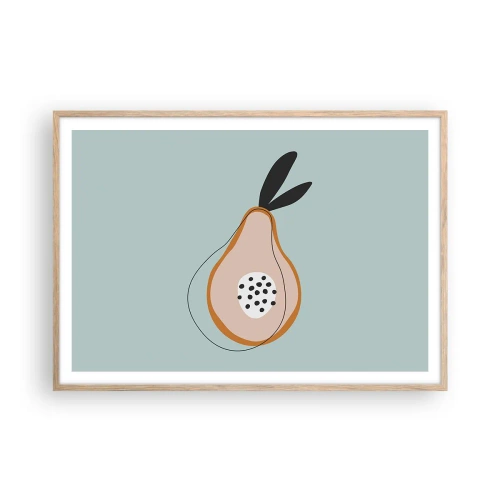 Plakat i ramme af lyst egetræ - Trænge ind i tingenes natur - 100x70 cm