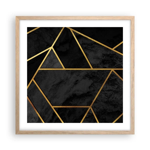 Plakat i ramme af lyst egetræ - Mørke og lys - 50x50 cm