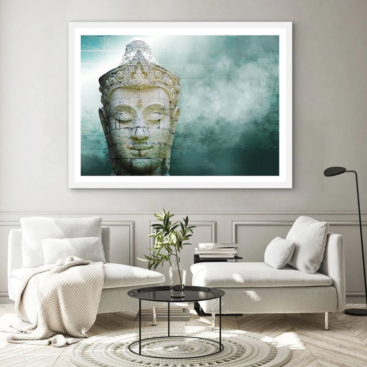 Plakat i hvid ramme - På jagt efter lys - 91x61 cm