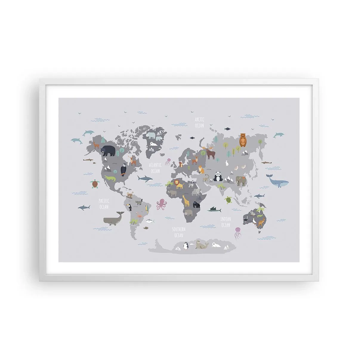 Plakat i hvid ramme - Fortæl mig, hvor du er fra... - 70x50 cm