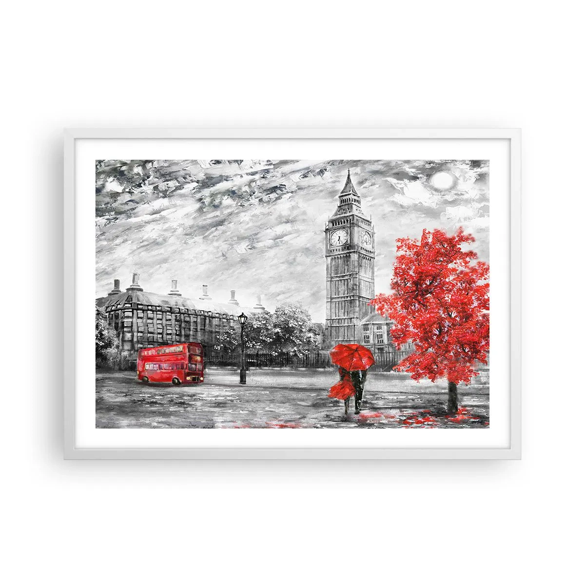 Plakat i hvid ramme - En spændende dag - 70x50 cm