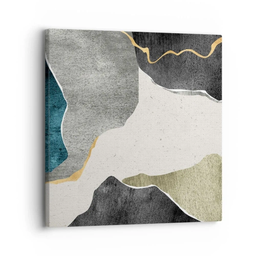 Lærredstryk - Billede på lærred - Mosaikkomposition med en streng af guld - 30x30 cm