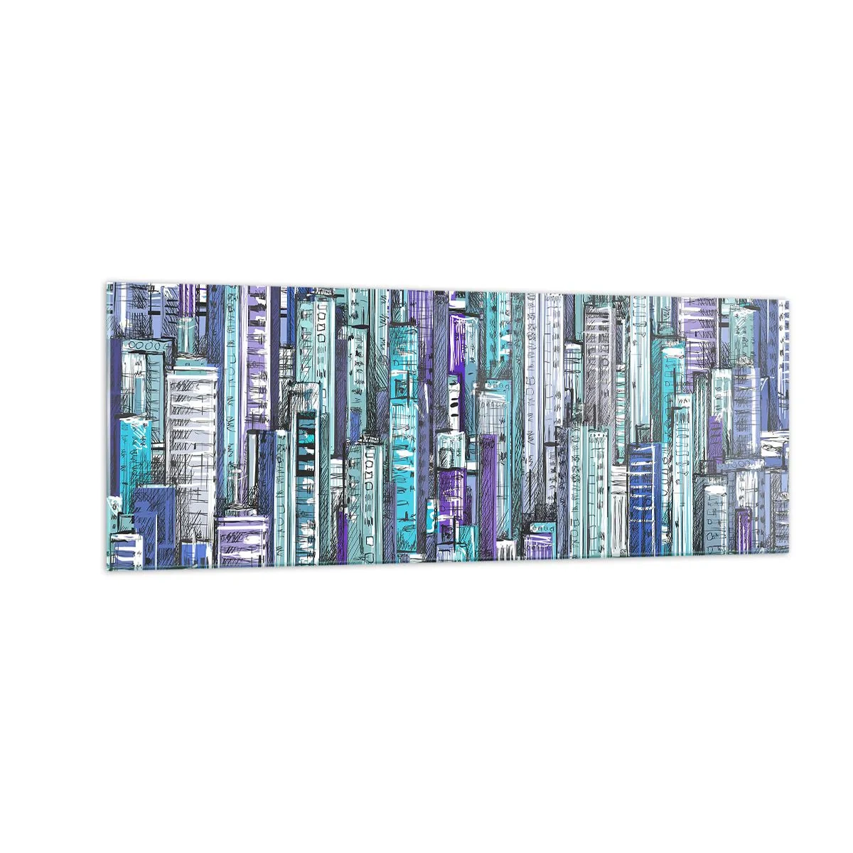 Billede på glas - Blå fra himlen - 140x50 cm