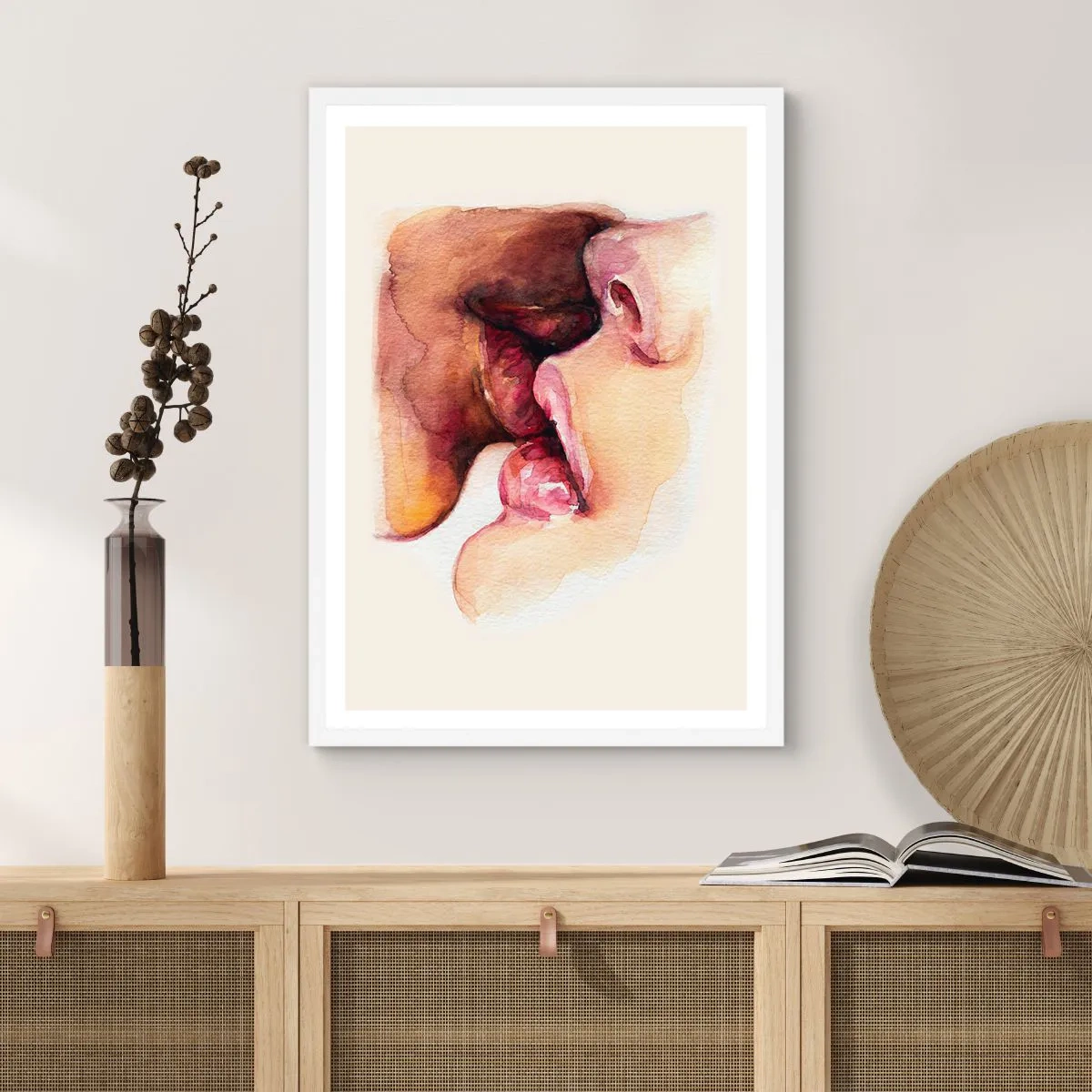 Plakat i hvid ramme - Som nat og dag, jord og himmel - 50x70 cm