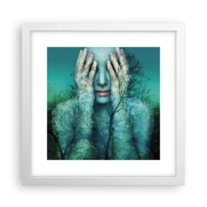 Plakat i hvid ramme - Nedsænket i blåt - 30x30 cm
