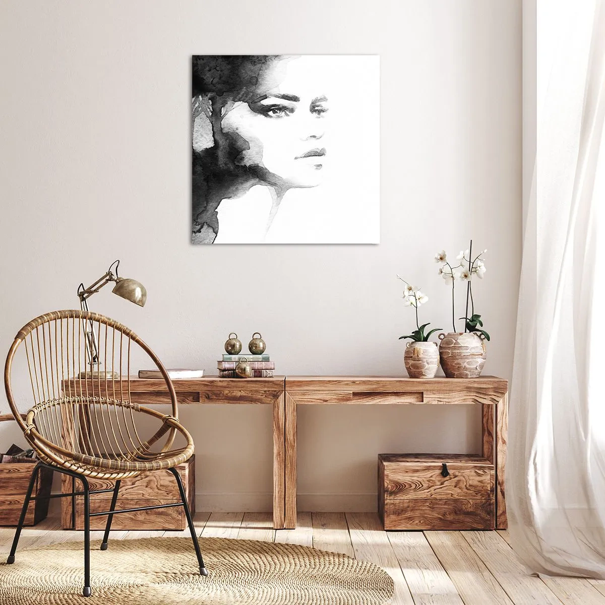 Lærredstryk - Billede på lærred - Lavet af mystik og tåge - 60x60 cm