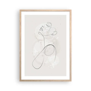 Plakat i ramme af lyst egetræ - Spiralen af skønhed - 50x70 cm