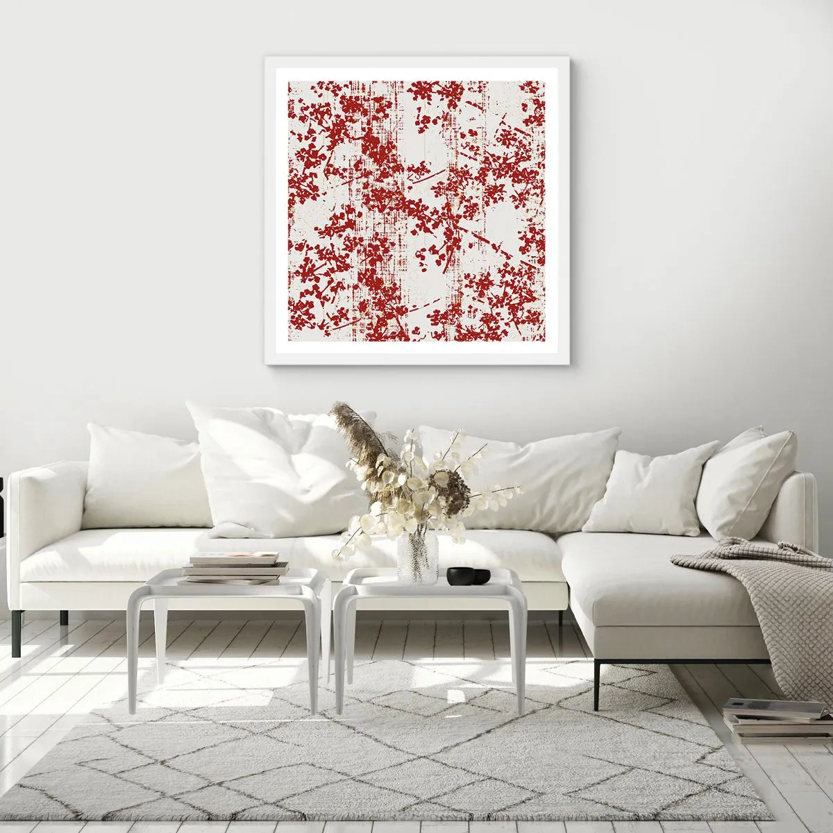 Plakat i hvid ramme - Som en gammel percale - 60x60 cm