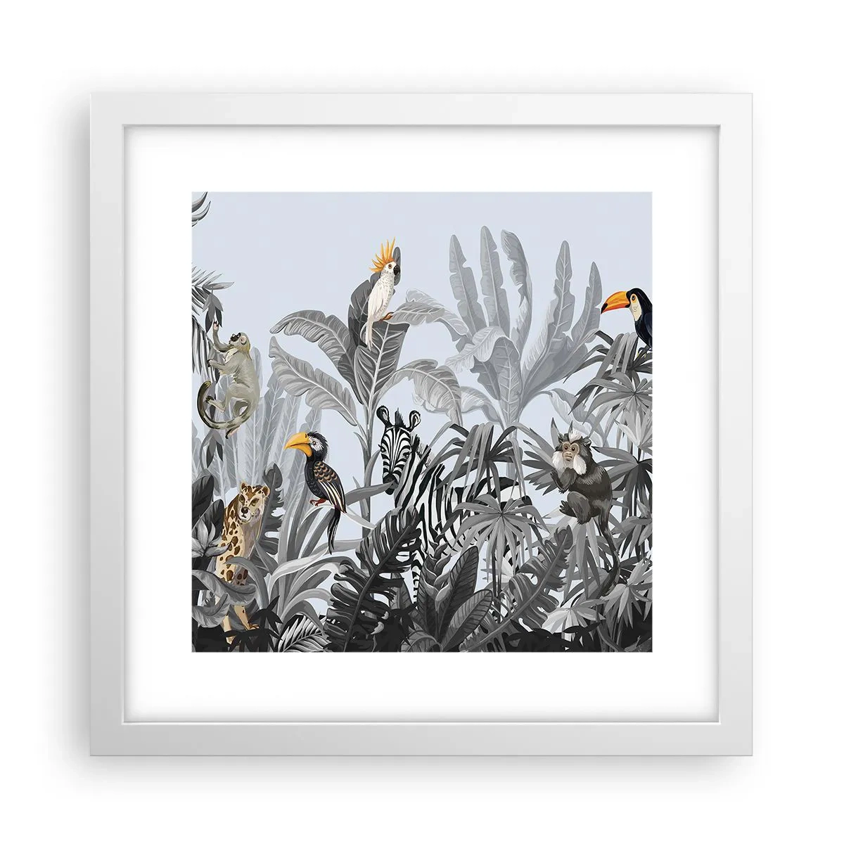 Plakat i hvid ramme - En afrikansk fabel - 30x30 cm