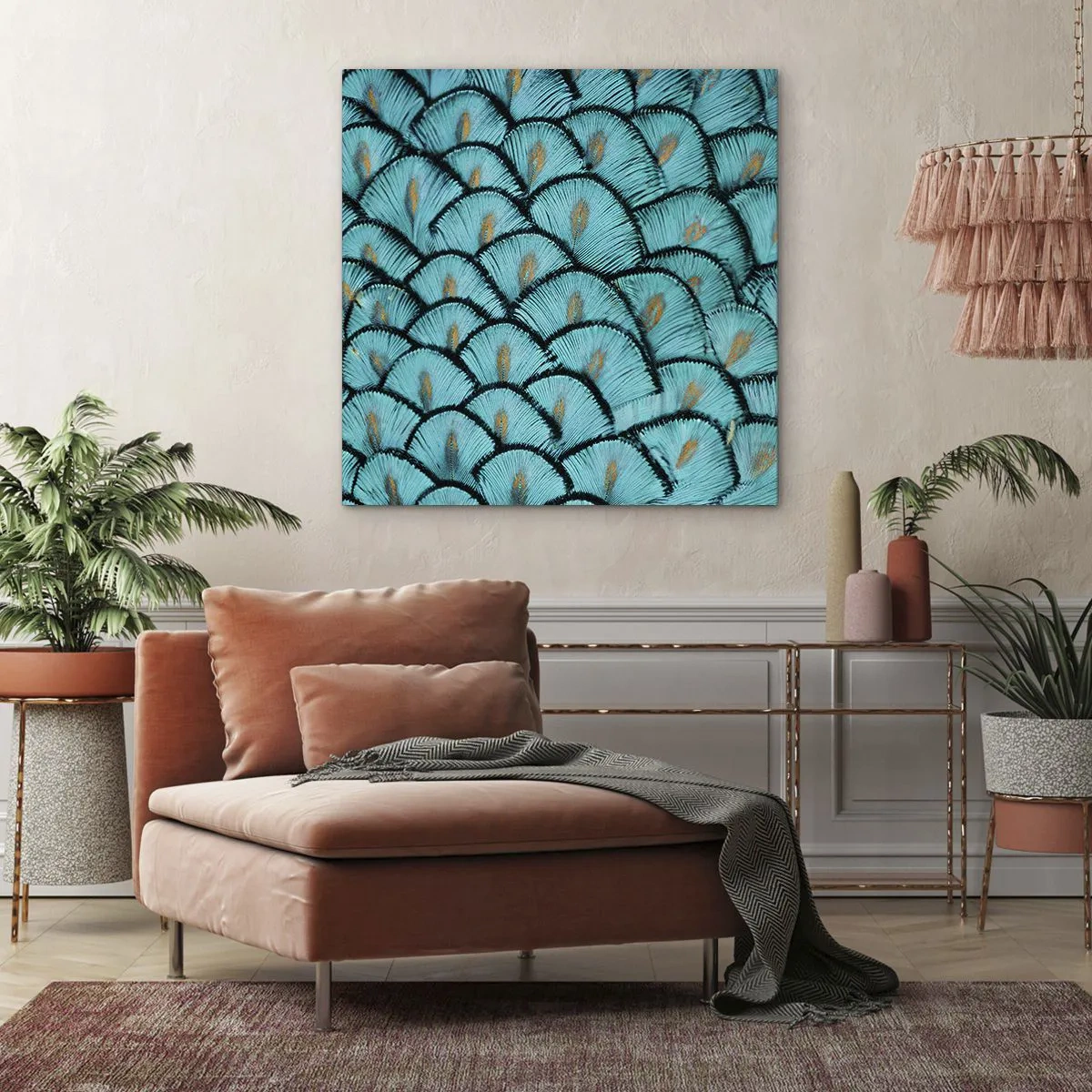 Lærredstryk - Billede på lærred - Den store fjer-galla - 30x30 cm