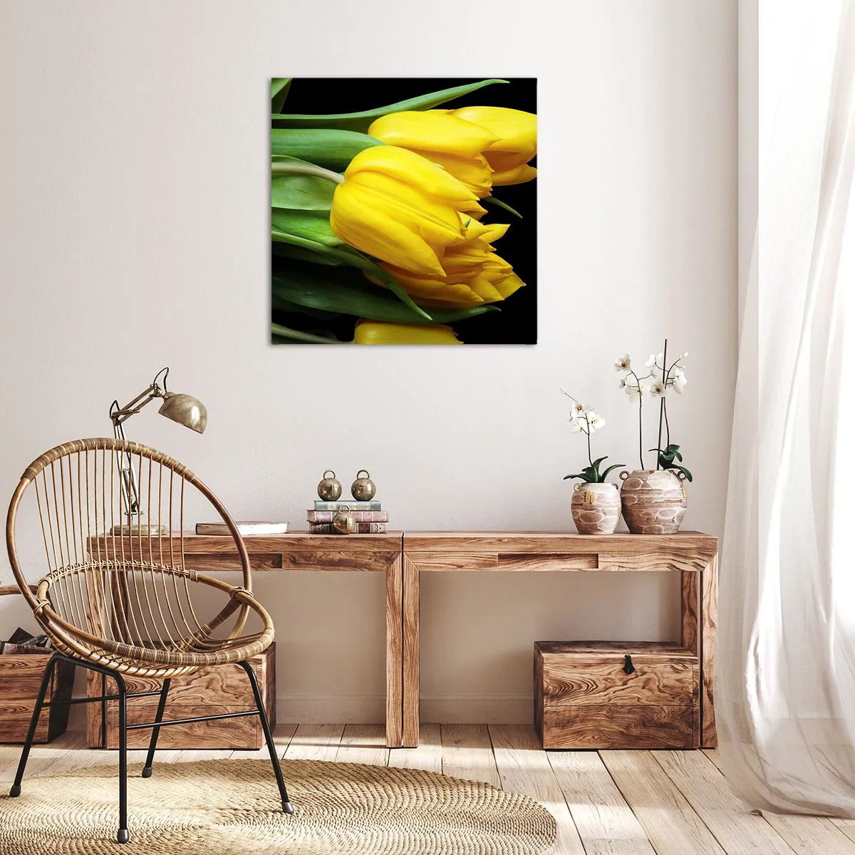 Lærredstryk - Billede på lærred - Opstå fra den rene sol - 50x50 cm