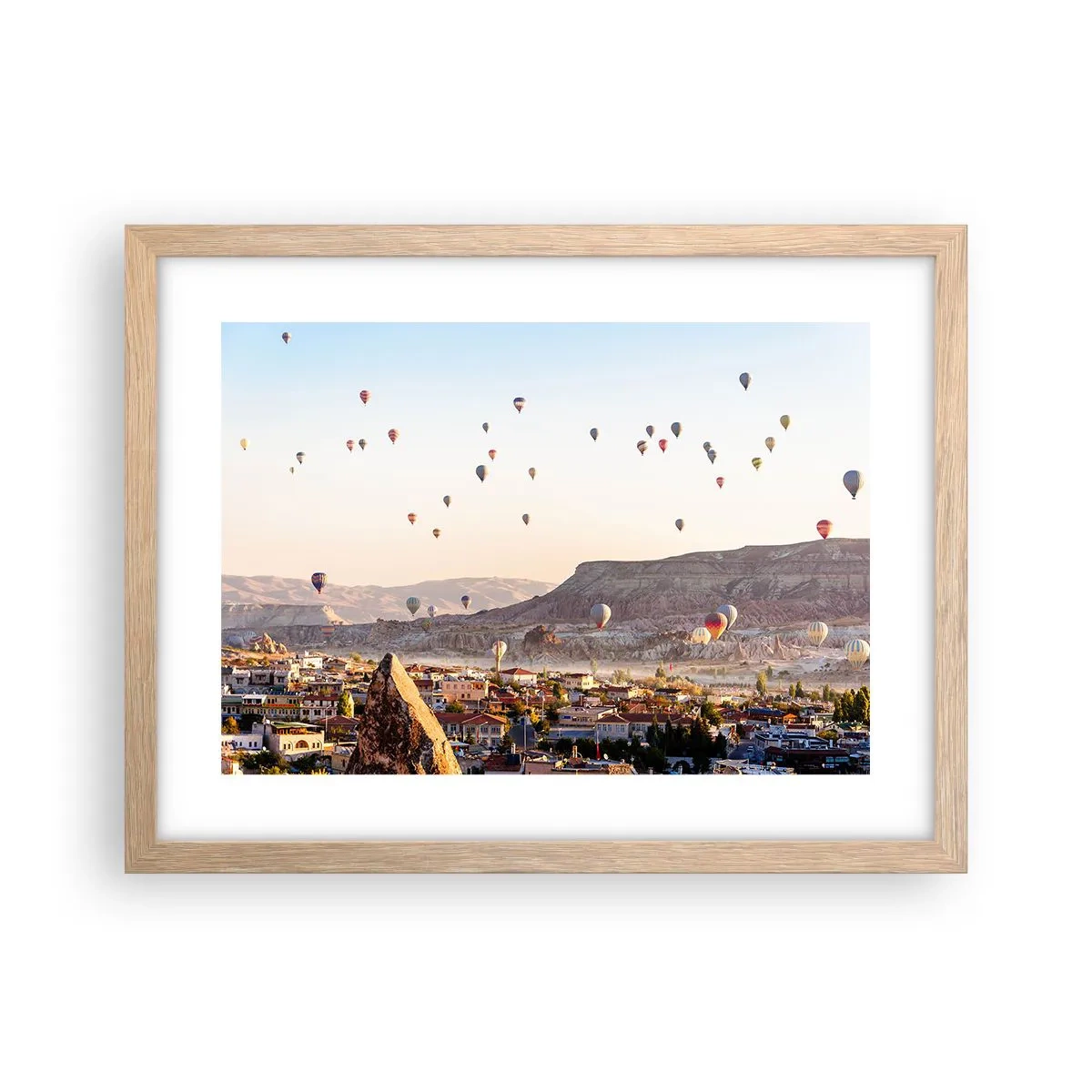 Plakat i ramme af lyst egetræ - Som skibe på himlen - 40x30 cm