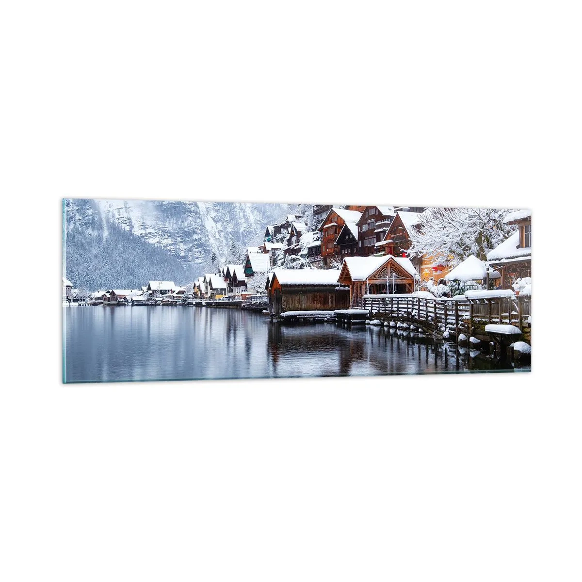 Billede på glas - I en vinterdekoration - 90x30 cm