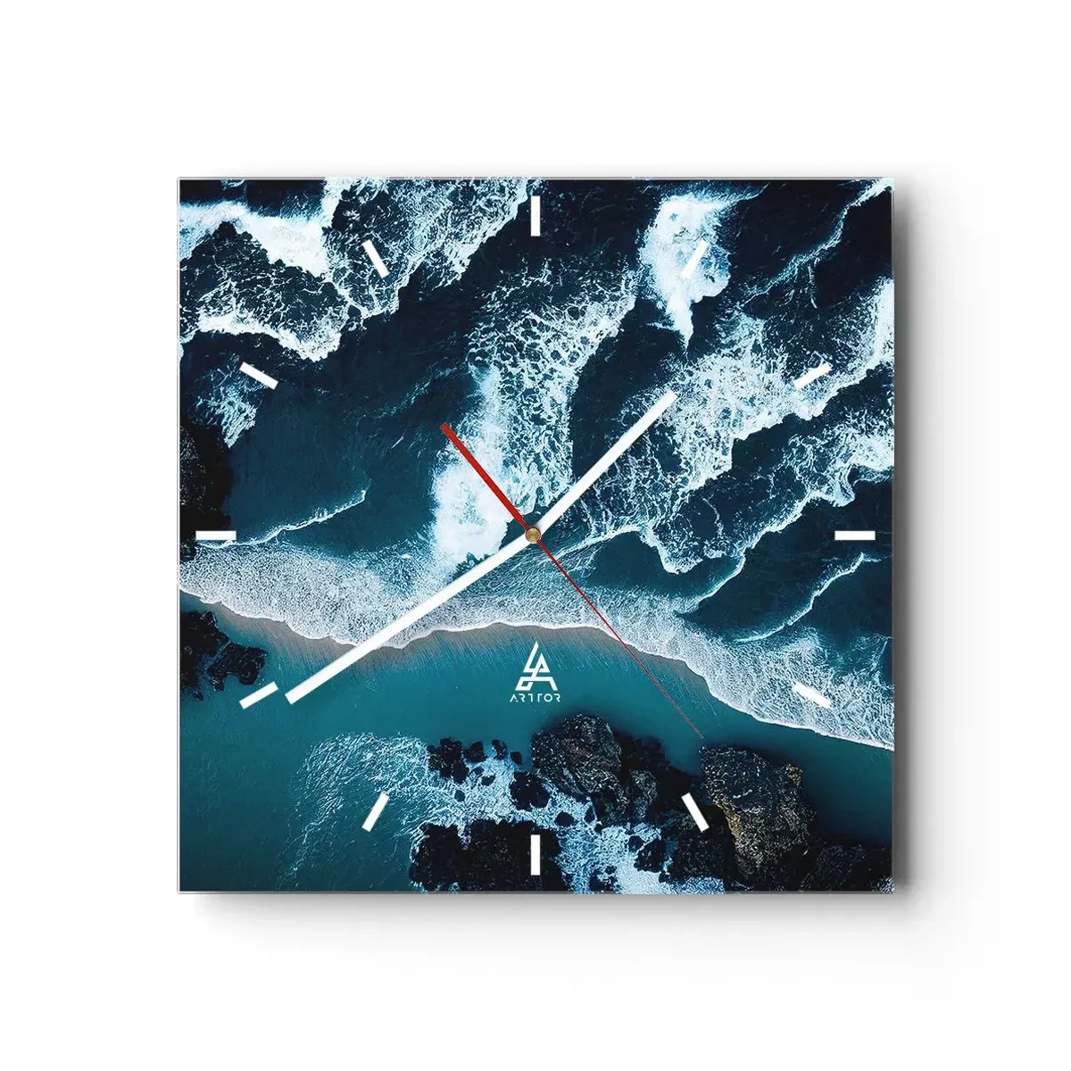 Vægur, Uret - Svøbt i bølger - 40x40 cm