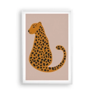 Plakat i hvid ramme - Leopardprint er et moderigtigt mønster - 61x91 cm