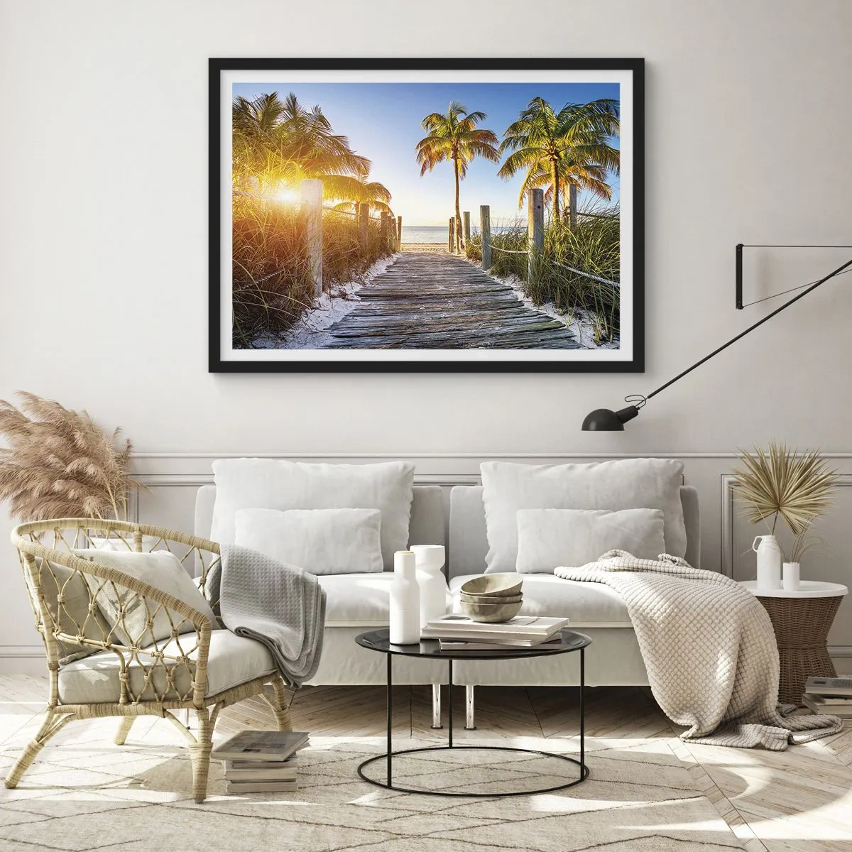 Plakat i sort ramme - Direkte til paradis - 91x61 cm