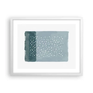 Plakat i hvid ramme - Dyrket i blåt - 50x40 cm