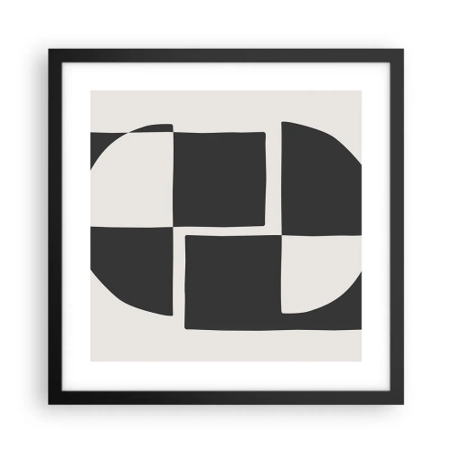 Plakat i sort ramme - Antitese - syntese - 40x40 cm