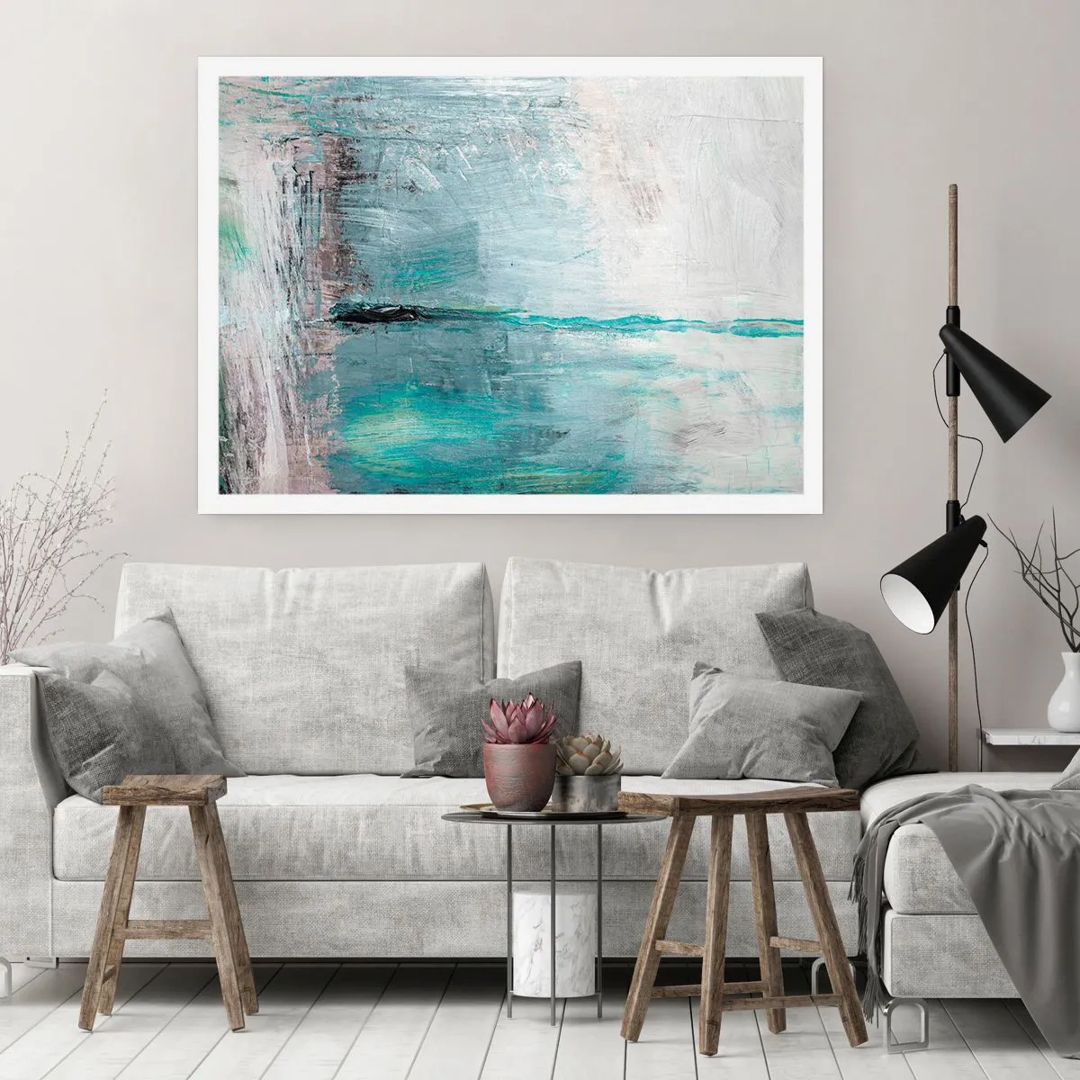 Plakat - Horisontalt med blå farve - 50x40 cm