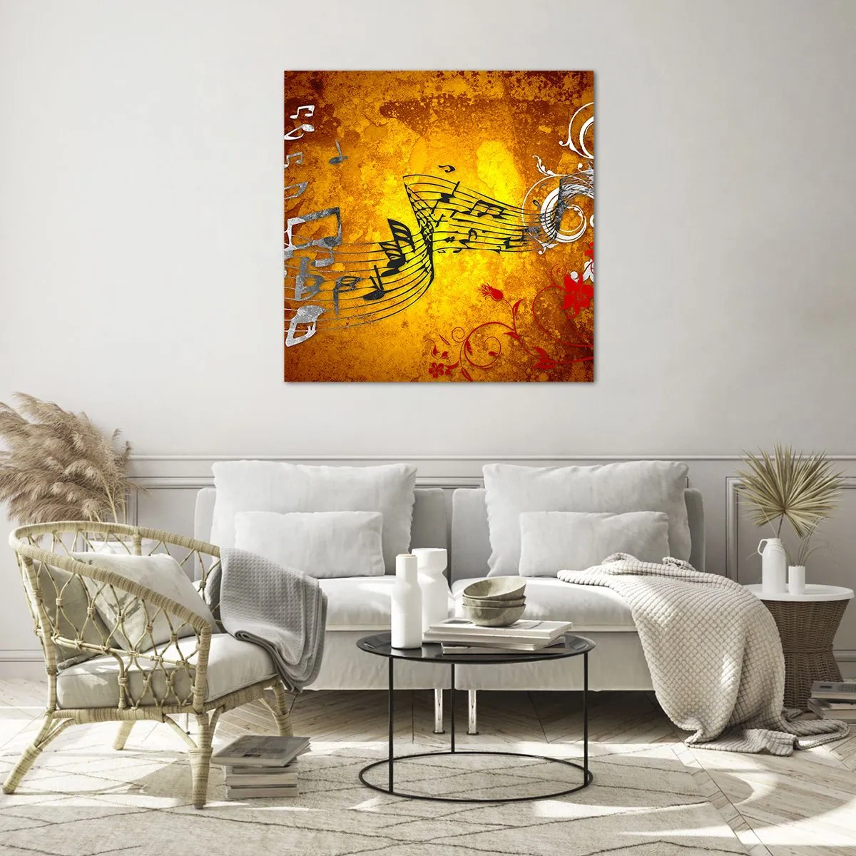 Billede på glas - Lad musikken spille - 50x50 cm