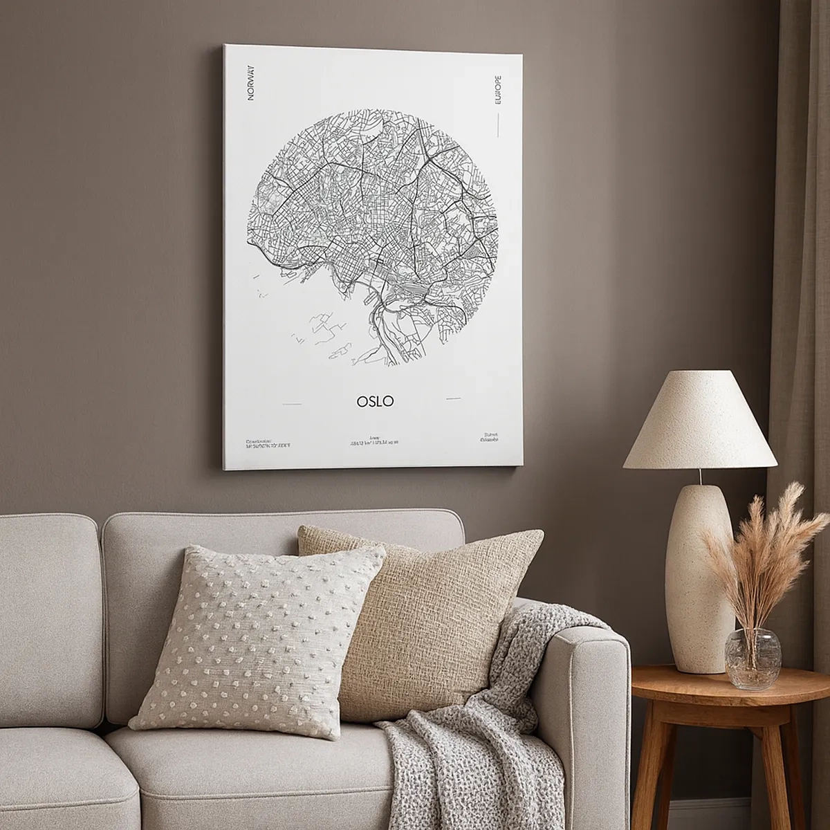 Lærredstryk - Billede på lærred - Anatomi af Oslo - 50x70 cm