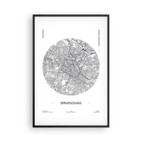 Plakat i sort ramme - Birminghams anatomi - 61x91 cm