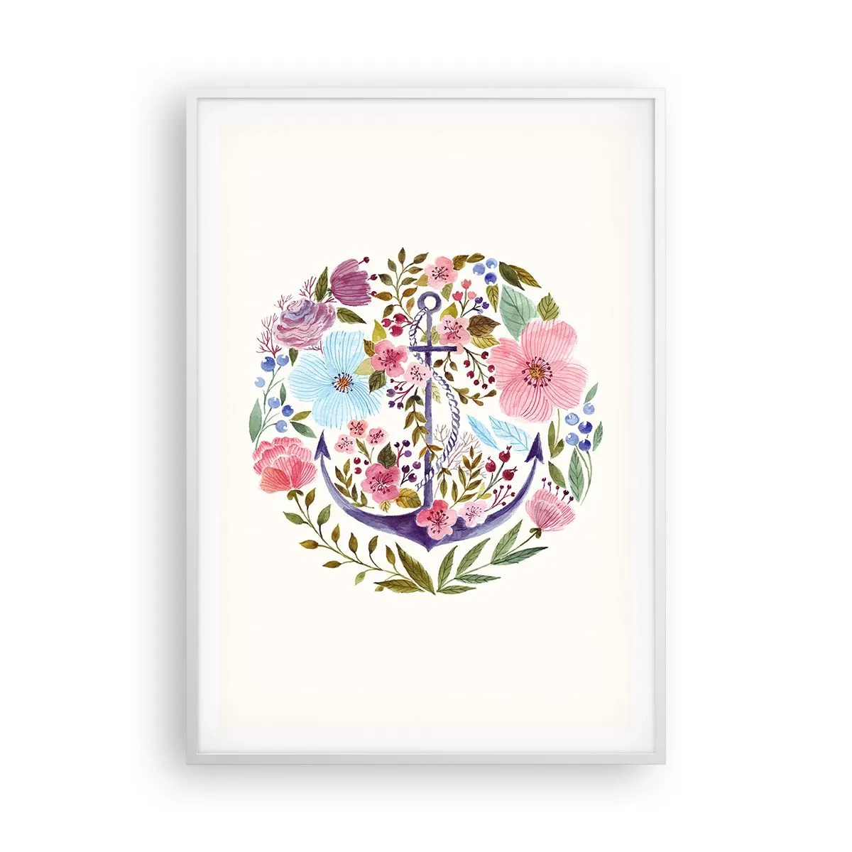 Plakat i hvid ramme - En sømands gode nattesøvn - 70x100 cm