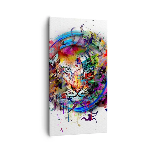 Lærredstryk - Billede på lærred - Lurer bag regnbuens slør - 55x100 cm