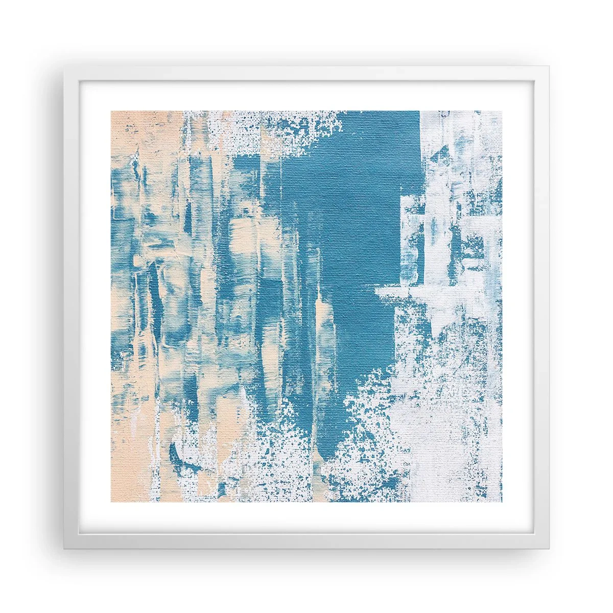 Plakat i hvid ramme - Gennem istappen - 50x50 cm