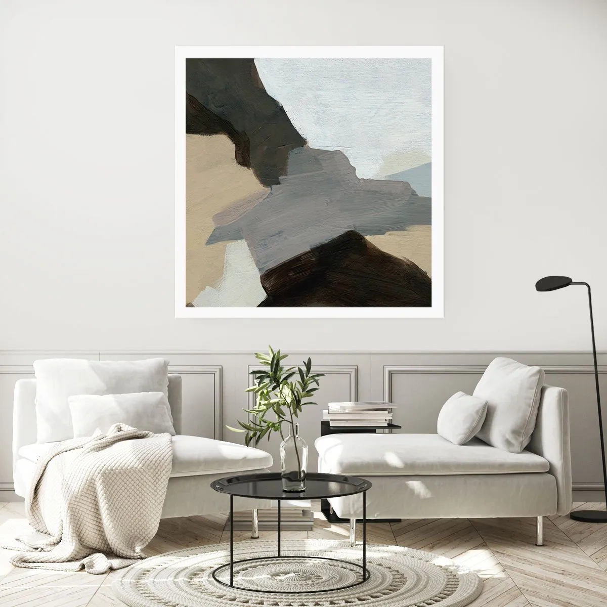 Plakat - Abstraktion: afsked med det grå - 40x40 cm