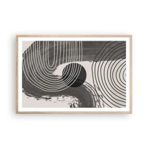 Plakat i ramme af lyst egetræ - Oval vinder - 91x61 cm