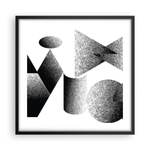 Plakat i sort ramme - Vinkler og ovaler - 50x50 cm