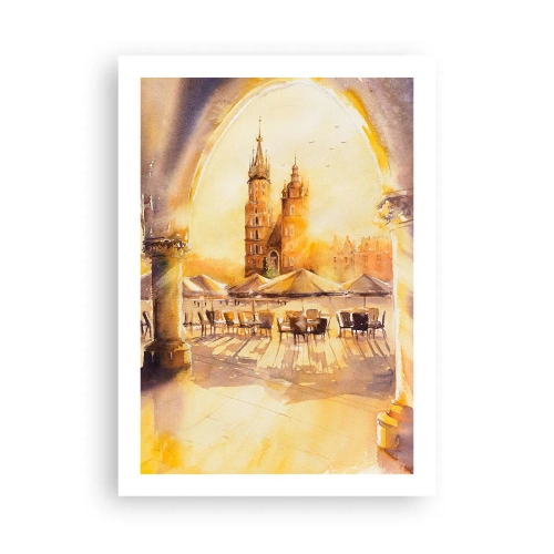 Plakat - Øst over markedet i Kraków - 50x70 cm