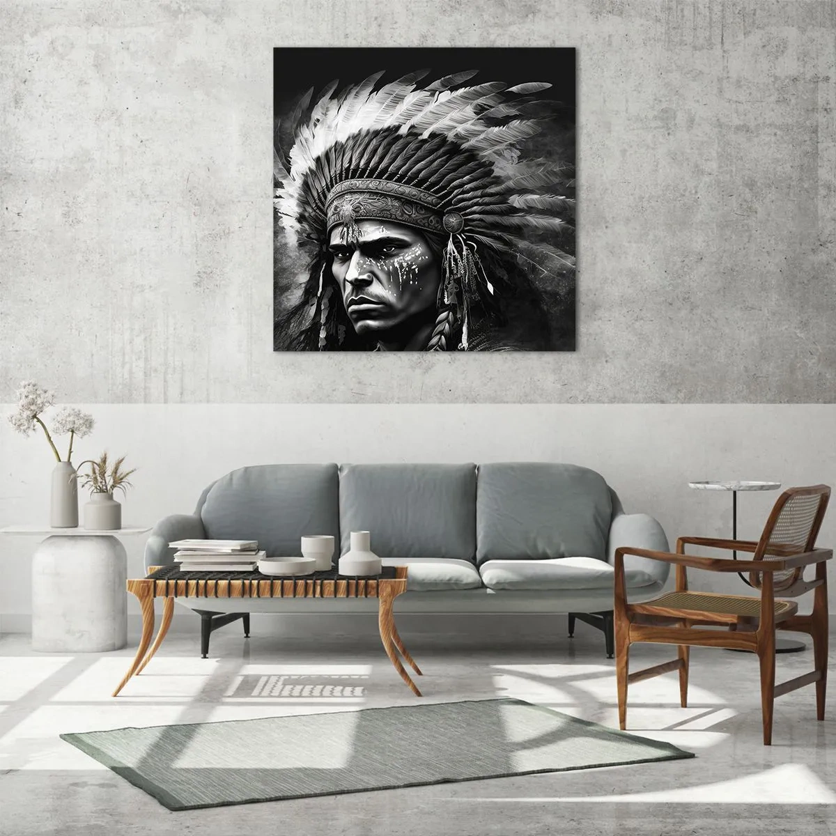 Billede på glas - Leder og kriger - 40x40 cm