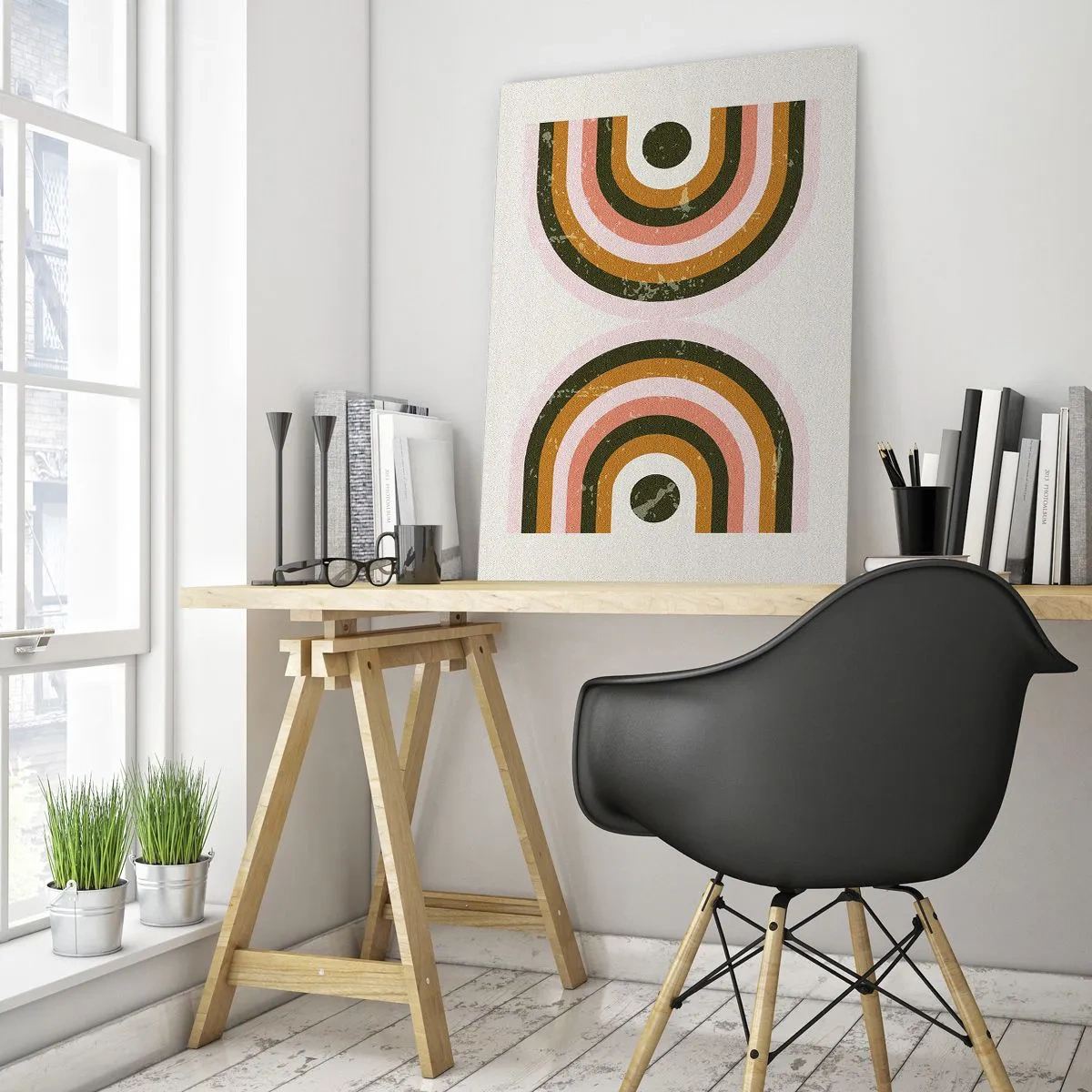 Billede på glas - Tvilling-abstraktion - 70x100 cm