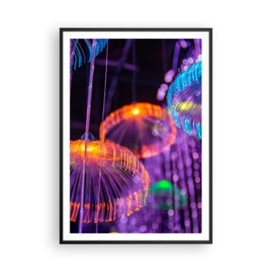 Plakat i sort ramme - Lysende springvand - 70x100 cm