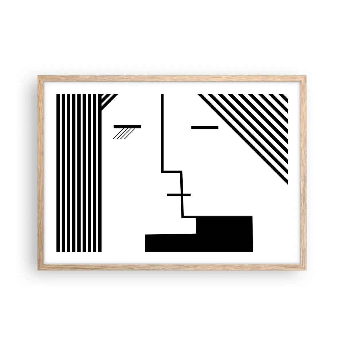 Plakat i ramme af lyst egetræ - Bare et kys - 70x50 cm