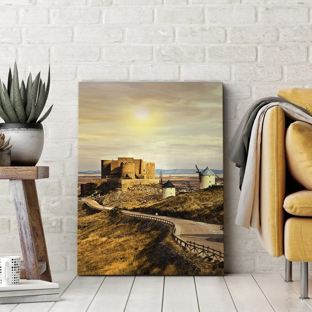 Lærredstryk - Billede på lærred - Don Quixote er ved at dukke op - 70x100 cm